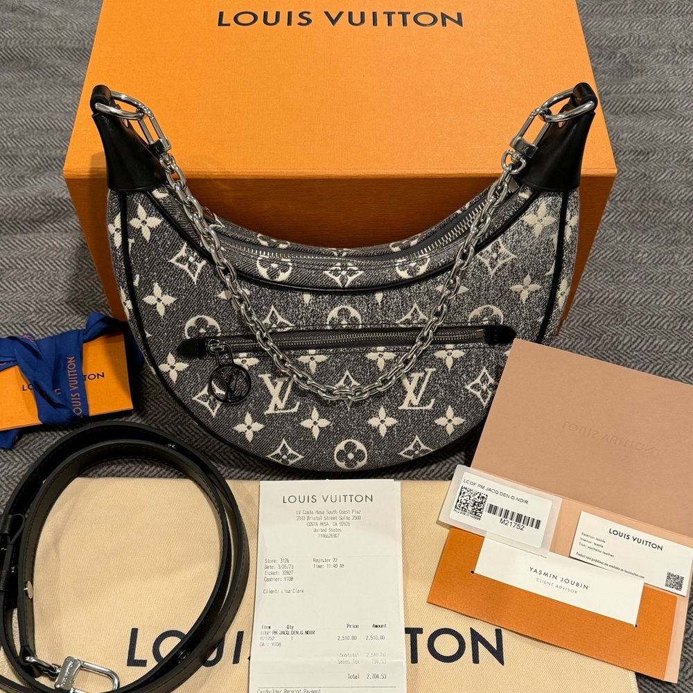 LV Loop PM Jacquard Denim G. Noir